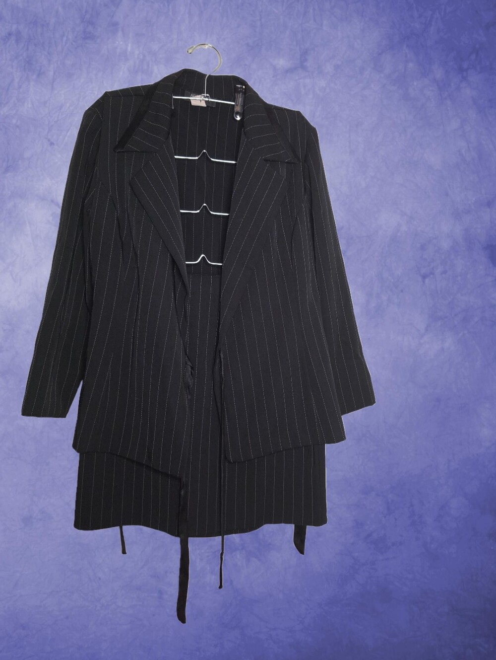 Alyn Paige Black Pinstripe Suit
